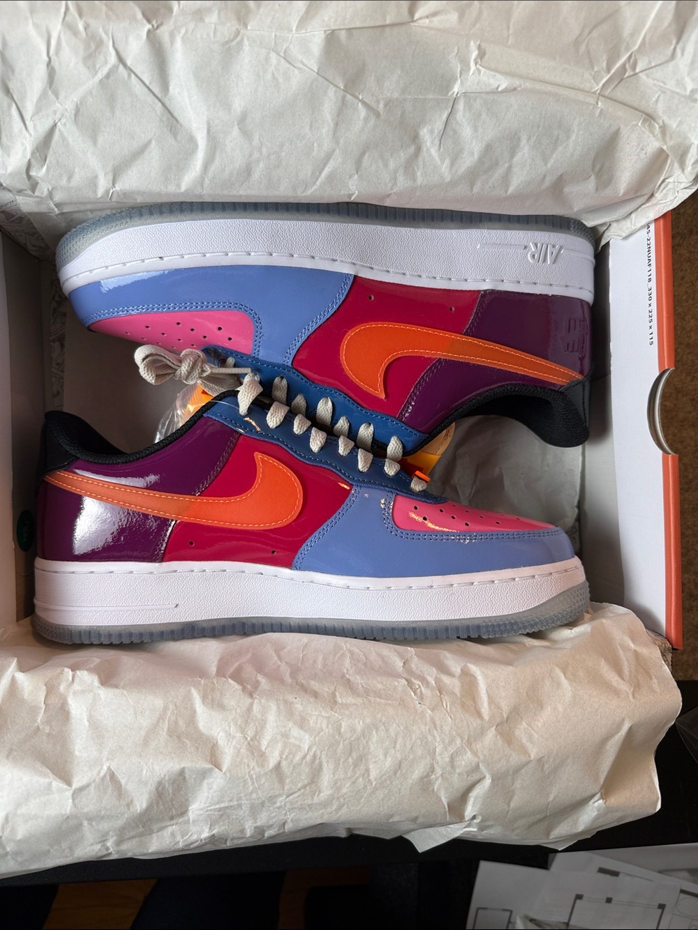 UNDEFEATED + NIKE ,  Air Force 1 LOW SP ‘Total Orange’ , M 9.5